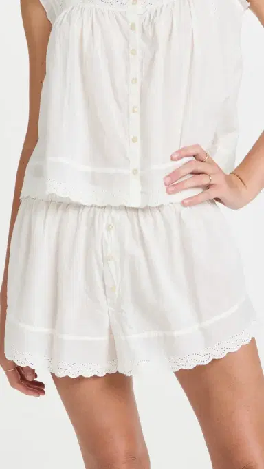 The Great. THE GREAT. The Eyelet Tap Shorts True White 1 | Thumbnail 2