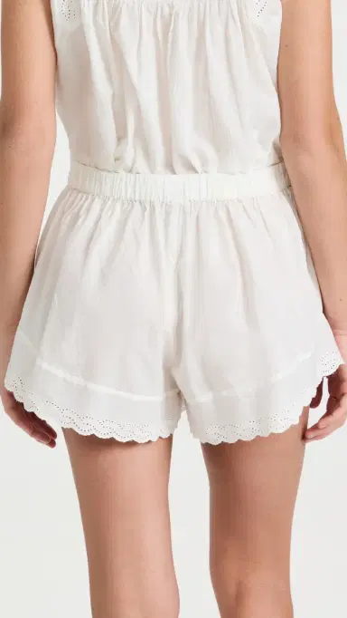 The Great. THE GREAT. The Eyelet Tap Shorts True White 1 | Thumbnail 3
