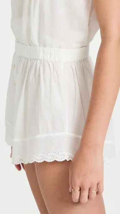 The Great. THE GREAT. The Eyelet Tap Shorts True White 1 | Thumbnail 4