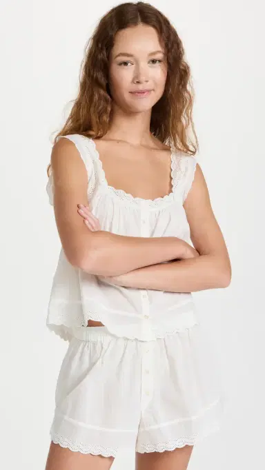 The Great. THE GREAT. The Eyelet Tap Shorts True White 1 | Thumbnail 5