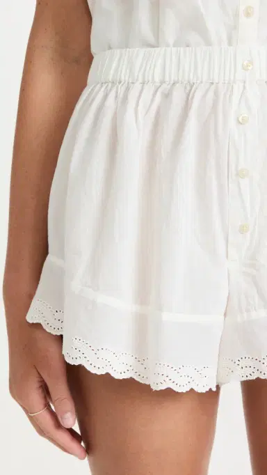 The Great. THE GREAT. The Eyelet Tap Shorts True White 1 | Thumbnail 6