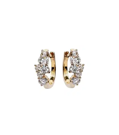 Sydney Evan Huggie 14kt gold earrings with diamonds | Thumbnail 1