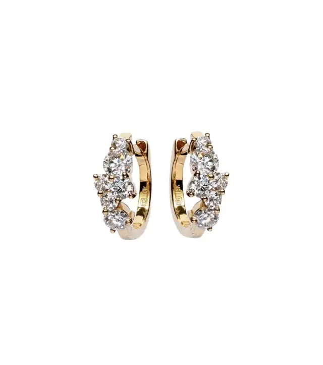 Sydney Evan Huggie 14kt gold earrings with diamonds