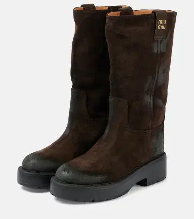 Miu Miu Logo suede ankle boots | Thumbnail 2 Miu Miu Logo suede ankle boots | Thumbnail 2