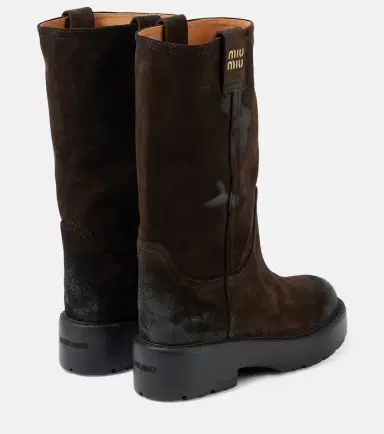 Miu Miu Logo suede ankle boots | Thumbnail 4 Miu Miu Logo suede ankle boots | Thumbnail 4