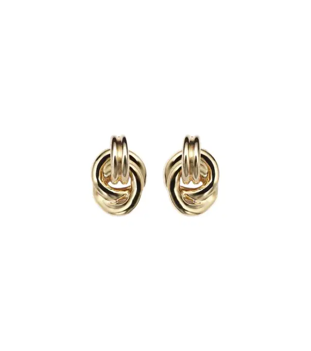 Stone and Strand 14kt gold earrings