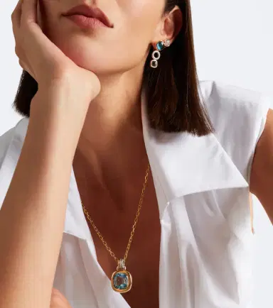 David Yurman DY Mercer 18kt gold and sterling silver pendant with topaz and diamonds | Thumbnail 5 David Yurman DY Mercer 18kt gold and sterling silver pendant with topaz and diamonds | Thumbnail 5