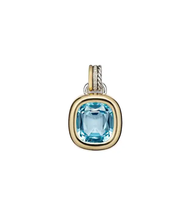 David Yurman DY Mercer 18kt gold and sterling silver pendant with topaz and diamonds