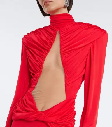 David Koma Cutout ruched jersey gown | Thumbnail 6