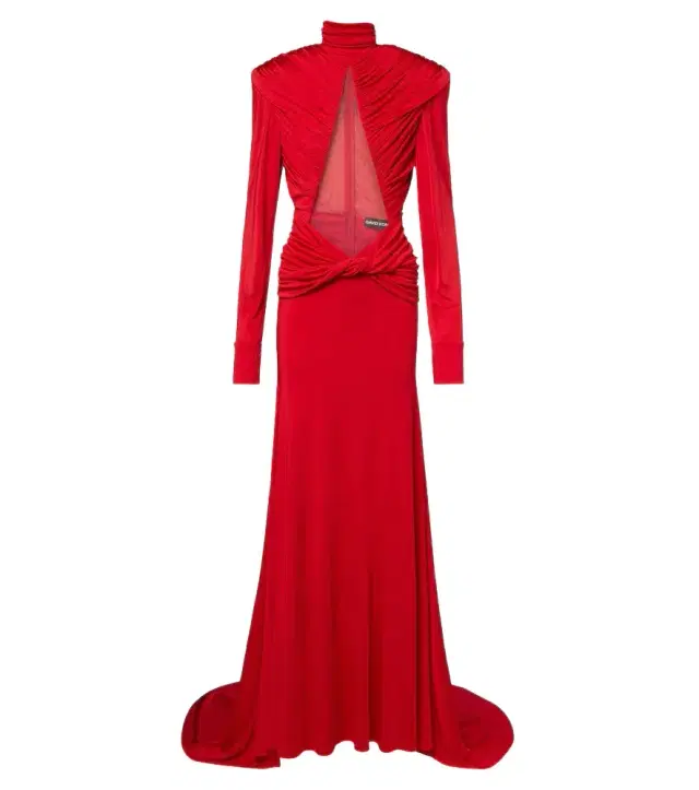 David Koma Cutout ruched jersey gown