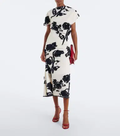Erdem Fil coupé poplin midi dress | Thumbnail 3 Erdem Fil coupé poplin midi dress | Thumbnail 3
