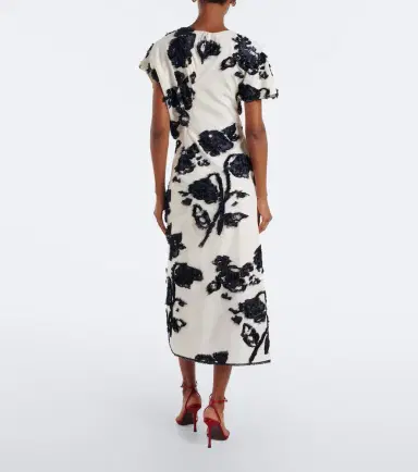 Erdem Fil coupé poplin midi dress | Thumbnail 4 Erdem Fil coupé poplin midi dress | Thumbnail 4