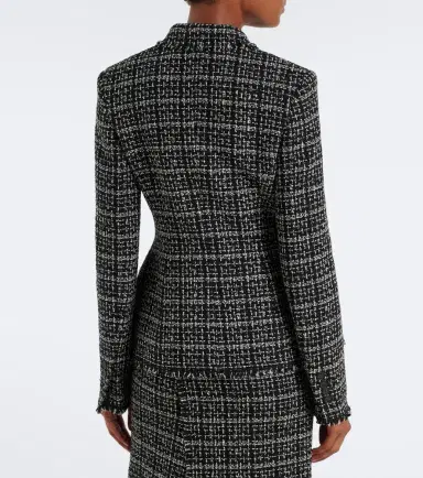 Erdem Checked cotton-blend tweed jacket | Thumbnail 4