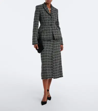 Erdem Checked cotton-blend tweed jacket | Thumbnail 6
