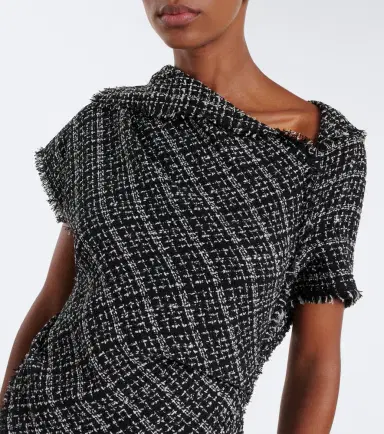 Erdem Checked cotton-blend tweed midi dress | Thumbnail 2 Erdem Checked cotton-blend tweed midi dress | Thumbnail 2