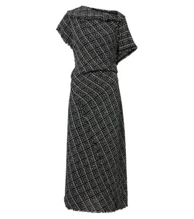 Erdem Checked cotton-blend tweed midi dress | Thumbnail 1 Erdem Checked cotton-blend tweed midi dress | Thumbnail 1