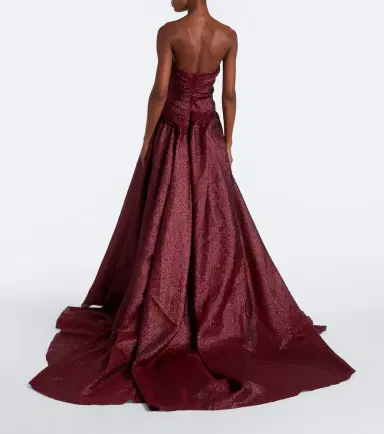Marmar Halim Draped strapless bustier gown | Thumbnail 2