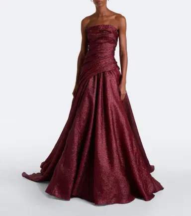 Marmar Halim Draped strapless bustier gown | Thumbnail 4