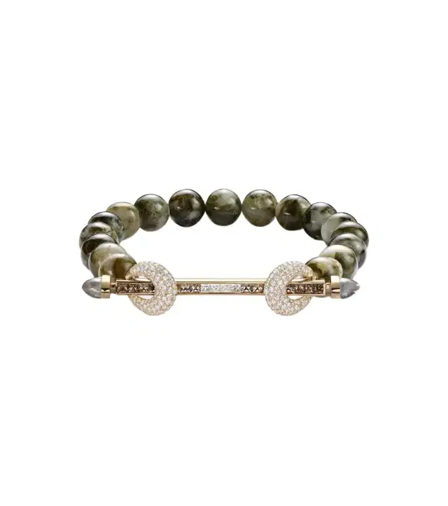 Ananya Chakra 18kt gold beaded bracelet with gemstones