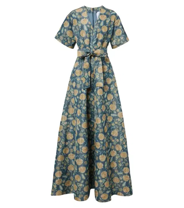 Margaretta belted floral gown