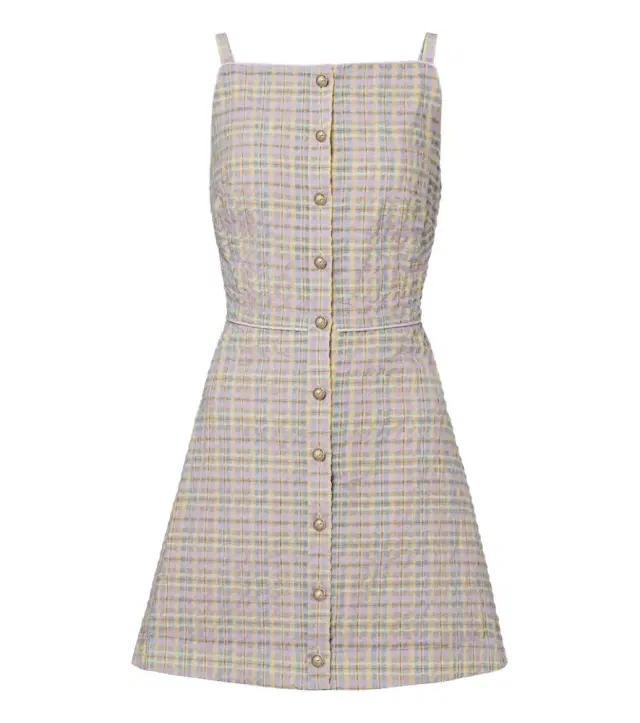Markarian Skye plaid seersucker minidress