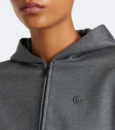 Gucci Cotton and silk zip-up hoodie | Thumbnail 4