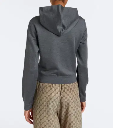 Gucci Cotton and silk zip-up hoodie | Thumbnail 5