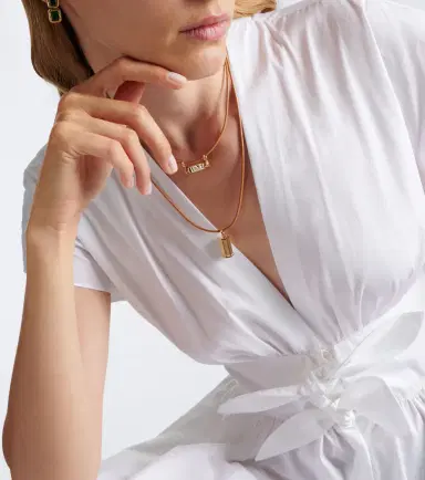 Marie Lichtenberg Love Smash 18kt gold and leather pendant necklace with diamond | Thumbnail 4