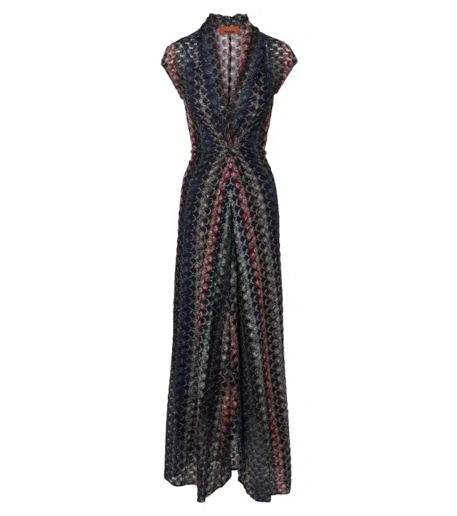 Missoni Gathered knitted maxi dress