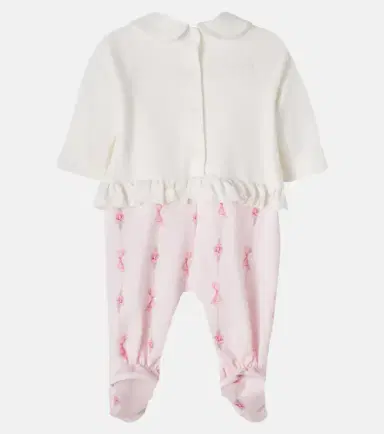 Monnalisa Baby cotton jersey onesie and beanie set | Thumbnail 4