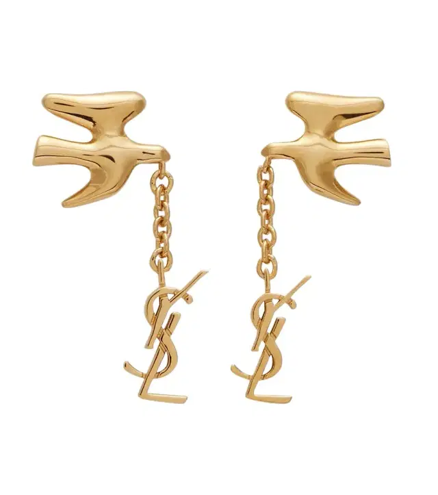 Saint Laurent Cassandre brass earrings