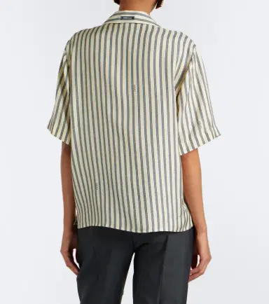 Versace Meandros striped silk twill shirt | Thumbnail 4 Versace Meandros striped silk twill shirt | Thumbnail 4