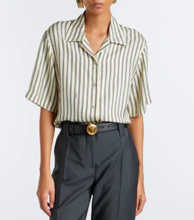 Versace Meandros striped silk twill shirt | Thumbnail 5 Versace Meandros striped silk twill shirt | Thumbnail 5
