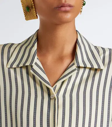 Versace Meandros striped silk twill shirt | Thumbnail 6 Versace Meandros striped silk twill shirt | Thumbnail 6