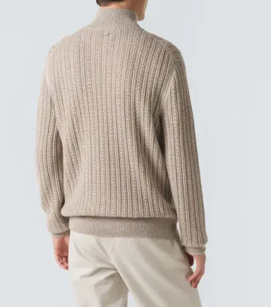 Agnona Cashmere, wool, and silk half-zip sweater | Thumbnail 3