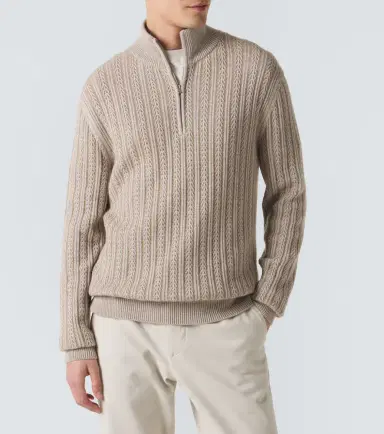 Agnona Cashmere, wool, and silk half-zip sweater | Thumbnail 5