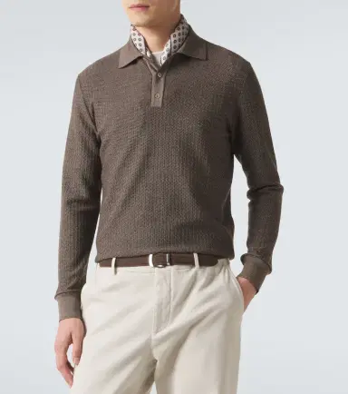 AGNONA Wool and silk polo sweater | Thumbnail 5