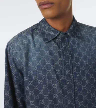 Gucci GG cotton chambray jacquard shirt | Thumbnail 4 Gucci GG cotton chambray jacquard shirt | Thumbnail 4