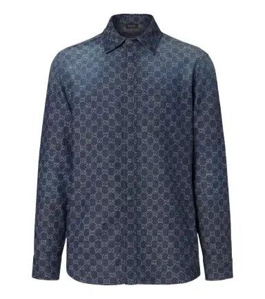 Gucci GG cotton chambray jacquard shirt | Thumbnail 1 Gucci GG cotton chambray jacquard shirt | Thumbnail 1