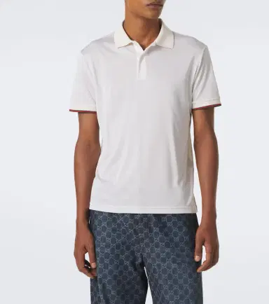 Gucci Web Stripe silk jersey polo shirt | Thumbnail 5 Gucci Web Stripe silk jersey polo shirt | Thumbnail 5