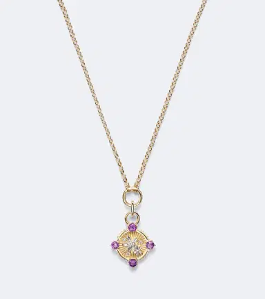 Foundrae Resilience Blossom 18kt gold necklace with diamonds and amethysts | Thumbnail 4 Foundrae Resilience Blossom 18kt gold necklace with diamonds and amethysts | Thumbnail 4