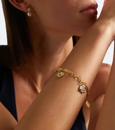 FoundRae Infinite Gratitude, Reverie, and Blossoms 18kt gold bracelet with gemstones | Thumbnail 4 FoundRae Infinite Gratitude, Reverie, and Blossoms 18kt gold bracelet with gemstones | Thumbnail 4