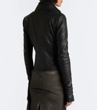 Rick Owens Leather biker jacket | Thumbnail 4