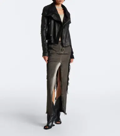 Rick Owens Leather biker jacket | Thumbnail 6