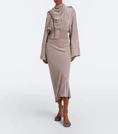 Rick Owens Velvet midi skirt | Thumbnail 2 Rick Owens Velvet midi skirt | Thumbnail 2