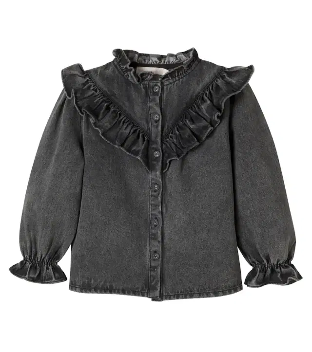 C'era Una Volta Roby ruffled denim shirt