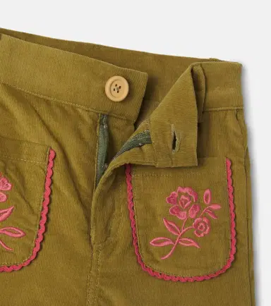 C'era Una Volta Serena embroidered cotton corduroy pants | Thumbnail 4