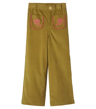 C'era Una Volta Serena embroidered cotton corduroy pants | Thumbnail 1