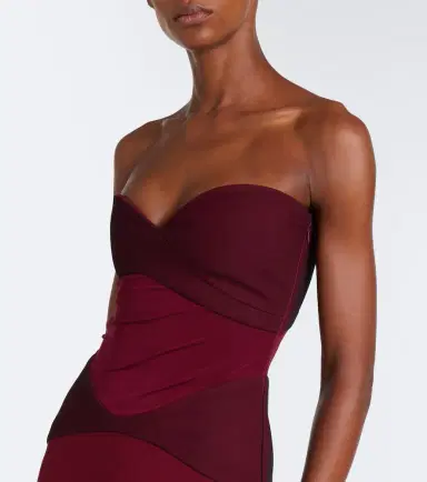 Nensi Dojaka Paneled strapless gown | Thumbnail 2