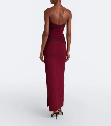 Nensi Dojaka Paneled strapless gown | Thumbnail 3